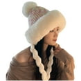 thumbnail image 1 of Gyujnb Women's Winter Knit Hat with Pompom & Fuzzy Earflaps - Warm Ski Cap with Braided Ties, Ideal for Outdoor Activities, Cold Weather Styling & Casual Daily Wear,Size:One Size, 1 of 4