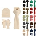 thumbnail image 1 of Women's Winter Knit Warm Hat Beanie Long Scarf and Screen Gloves Set Caps Neck Scarves Collection, 1 of 5