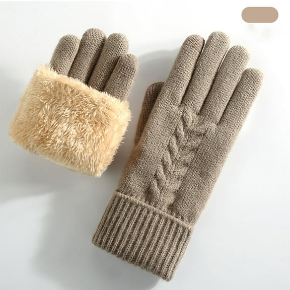 Women's Winter Knitted Gloves with Velvet Padded Interior for Maximum Warmth and Soft Feel