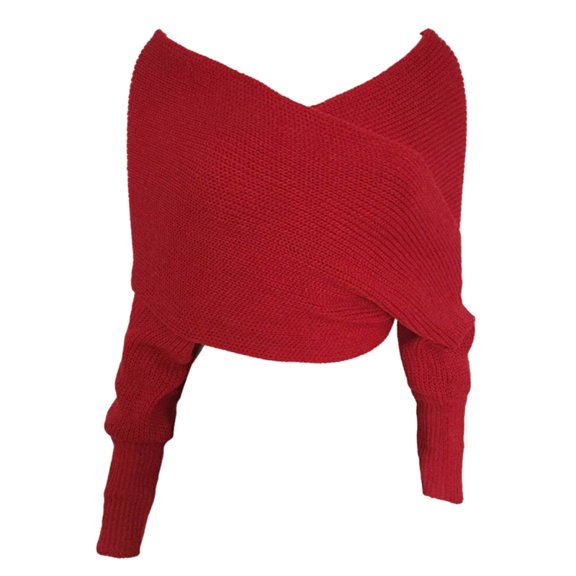 Women's Winter Knitted Scarf Sweater Knit Sweater Loose Pullover Ladies Top