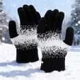 thumbnail image 1 of Women's Winter Knitted Wool Five-finger Warm Gloves Plus Velvet And Thick Touch Screen Gloves Comfy Workout Gym Thermal Safety Gloves for Driving Cycling Running Hiking Skiing, 1 of 3