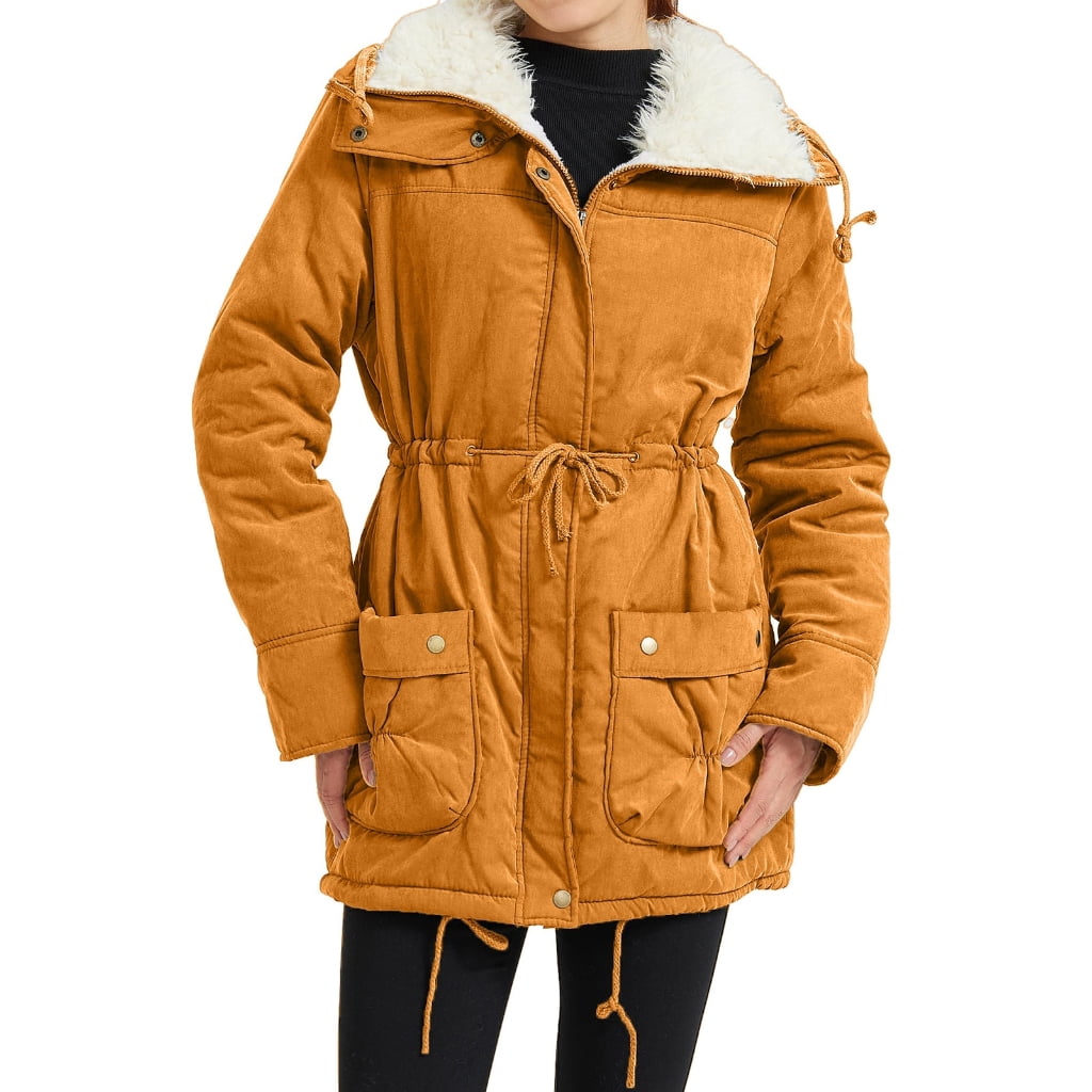 Women's Winter Length Thick Warm Faux Lamb Wool Lined Coat