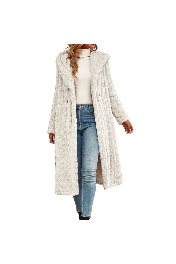 Women's Winter Long Coat Loose Fit Warm Jacket Contemporary Stylish Casual Outerwear for Street Daily Wear
