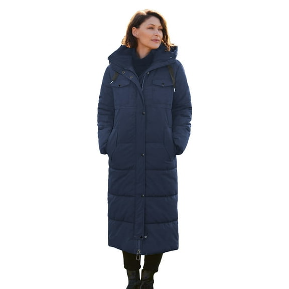 Women's Winter Long Down Parka Jackets Warm Thickened Hooded Maxi Quilted Puffer Coat