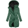 thumbnail image 1 of Women's Winter Long Puffer Coats Hooded Zip Up Waterproof Thicken Down Jackets Windproof Oversized Solid Color Warm Outerwear, 1 of 4