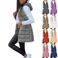 thumbnail image 1 of Women's Winter Long Puffer Jacket Coat Vest Stand Collar Sleeveless Quilted Outerwear for Casual Daily Wear Streetwear Travel Fashion Essential Gift for Women | Aestivo,Pink L, 1 of 9