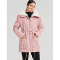 thumbnail image 1 of Women's Winter Mid Length Thick Warm Faux Lamb Wool Lined Jacket Coat, 1 of 6