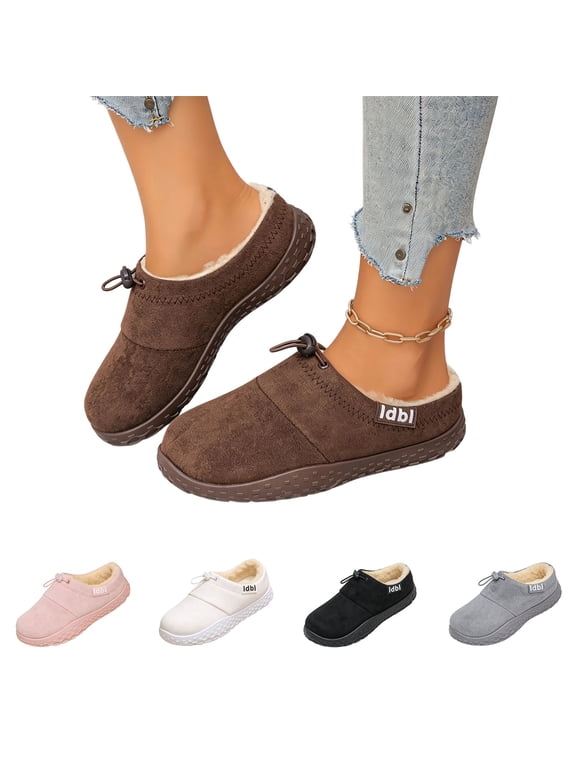 Women's Winter Mule Slippers, Closed Toe Backless Lightweight Non Slip Casual Slip On Walking Shoes for Indoor Outdoor Daily Use