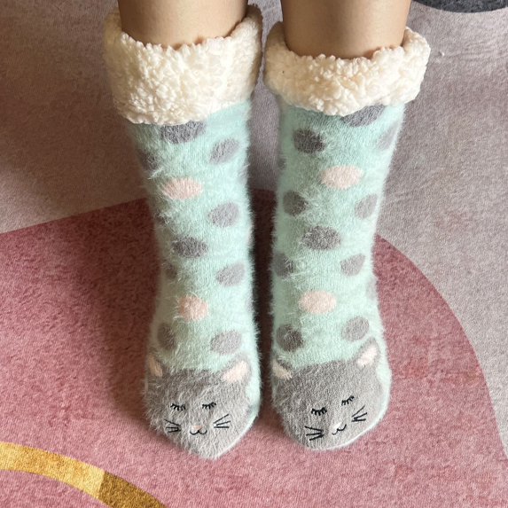 Women's Winter Non-Slip Socks, Soft Fuzzy Texture and Comfortable Fit for All-Day Wear US 6 to 11