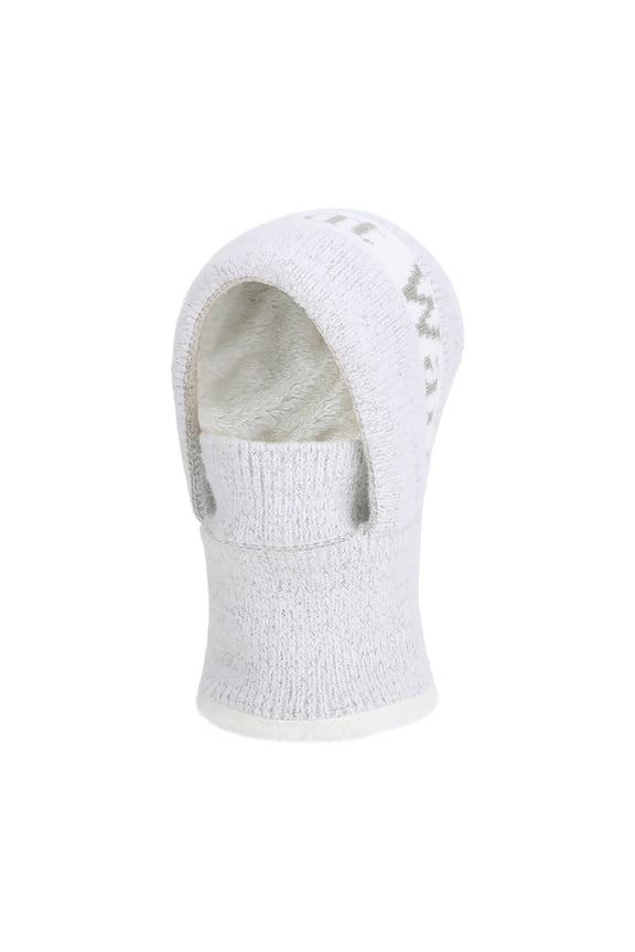 Women’s Winter Outdoor Cycling Knitted Wool Hat Hooded Design Integrated With Scarf & Face Mask Ear-Protected Fleece-Lined Warm Windproof Cold-Resistant Soft Comfortable Gear