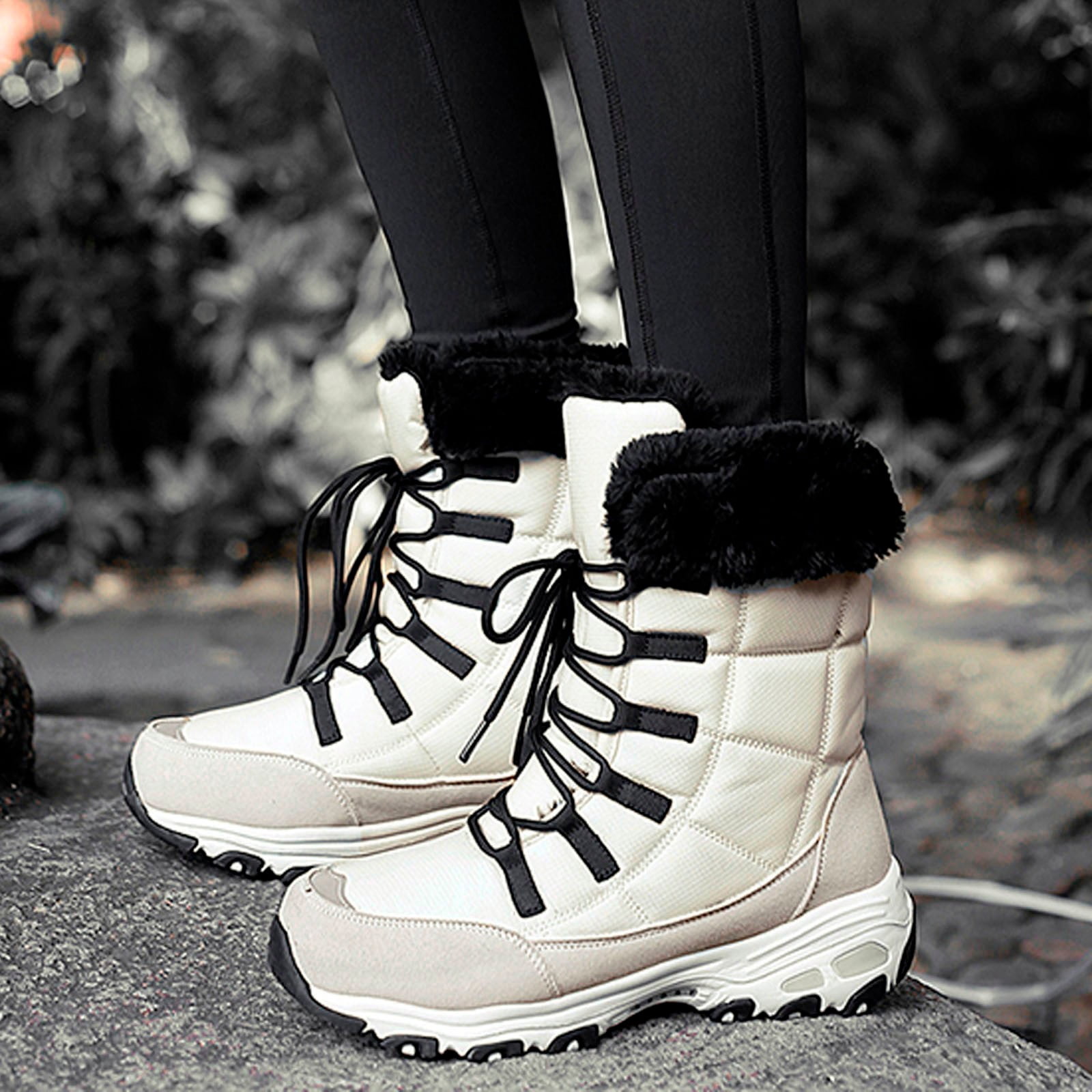 Women's Snow Boots, New Winter 2023 Warm Short Tube Thick-soled Plus Velvet  Waterproof Shoes, Casual Students Loafers