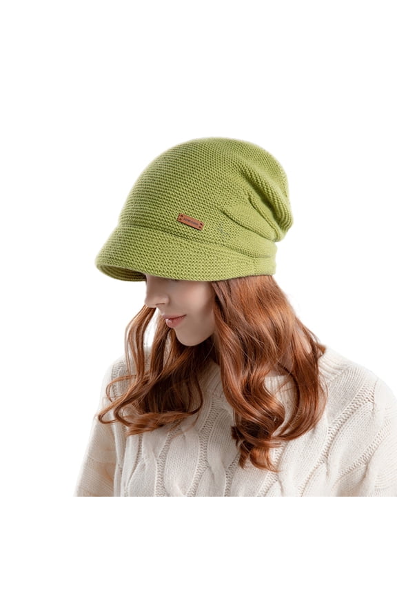 Women's Winter Outdoor Warm Hat with Wide Brim and Earflap Fashion Pile Cap for Cold Weather