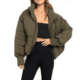 thumbnail image 1 of Women’s Winter Oversized Cropped Puffer Coton Jacket Coat Casual Quilted Baggy Long Sleeve Zip Down Jackets Outerwear, 1 of 6