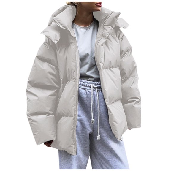 Women's Winter Oversized Jacket Casual Warm Outerwear Coats Windproof Insulated for Cold Weather Comfort