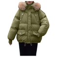 thumbnail image 1 of Women's Winter Padded Coat Loose Thickened Quilted Jacket Warm Windproof Outdoor For Casual Daily Wear, 1 of 2