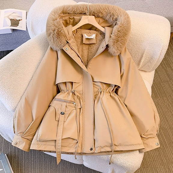 Women's Winter Parka Jacket with Faux Fur Hood, Warm and Stylish Waterproof Coat for Cold Weather