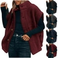 thumbnail image 1 of Women's Winter Plaid Print Sleeveless Vest Jacket Open Front Fleece Like Cardigan, 1 of 9