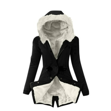 Baikeli Winter Jackets for Women with Faux plush Hooded Outerwear Thick ...