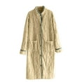thumbnail image 1 of Women's Winter Plus Velvet Warm Long-sleeved Round Neck Mid-length Nightdress, 1 of 7