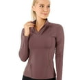 thumbnail image 1 of Women's Winter Plush Fitness Running Yoga Long Sleeve Elastic Tight Sweatshirt Wear - Reddish-brown, 1 of 6