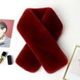 thumbnail image 1 of Women's Winter Plush Scarf Collar, Faux Fur Neck Warmer with Versatile Wear Styles, Soft Elegant Scarf for Cold Weather Protection, Fashionable Neck Wrap for Daily Use and Holiday Gifts - Red2, 1 of 5