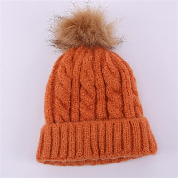 Women's Winter Pompom Beanie Hat Warm Fleece Lined Thick Slouchy Snow Cable Knit Skull Ski Cuffed Caps