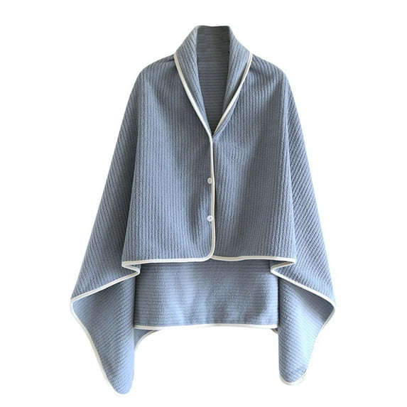 Women's Winter Poncho Cape Cozy Blanket Plush Shawl Velvet Wrap Soft Cardigan with Toggle Button Closure Loungewear