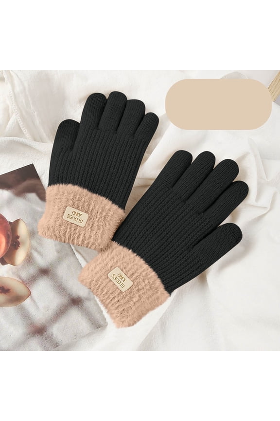Women's Winter Printing Warm Touchscreen Knit Gloves para salir ropa