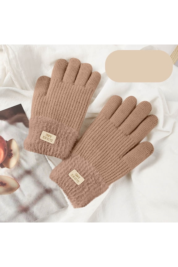 Women's Winter Printing Warm Touchscreen Knit Gloves para salir ropa
