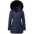 thumbnail image 1 of Winter Coat Womens Hooded Winter Puffer Jacket Windproof Outerwear Coat, Navy 2XL, 1 of 8