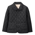 thumbnail image 1 of Women's Winter Quilted Jacket Snap Button Long Sleeve Diamond Puffer Coat Lightweight Open Front Cardigan, 1 of 3