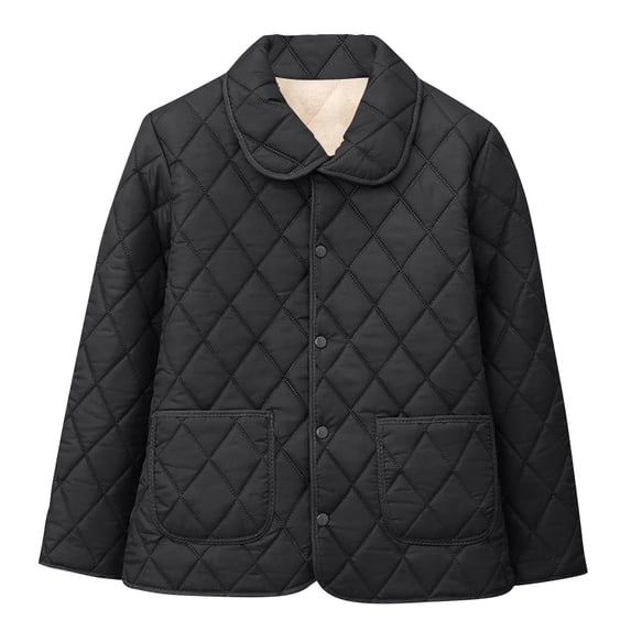 Women's Winter Quilted Jacket Snap Button Long Sleeve Diamond Puffer Coat Lightweight Open Front Cardigan