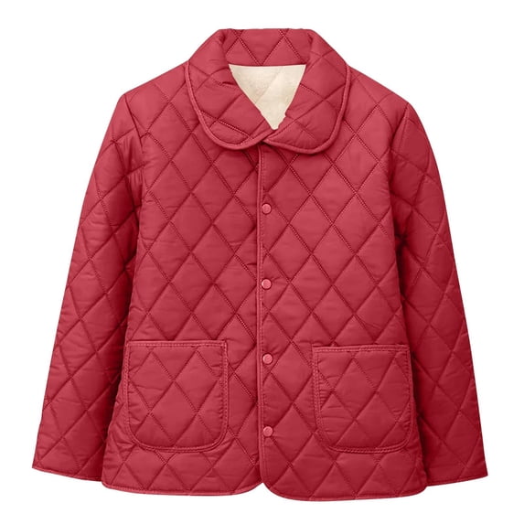 Women's Winter Quilted Jacket Snap Button Long Sleeve Diamond Puffer Coat Lightweight Open Front Cardigan