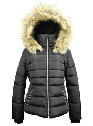 Hvyesh Long Puffer Coat for Women Plus Size Long Jacket Winter Quilted  Thicken Puffer Coat Trendy Faux Fur Removable Hood Parka 