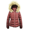 thumbnail image 1 of Women's Winter Quilted Puffer Coat Fleece Lined Warm Jacket with Removable Faux Fur Hood and Zipper, 1 of 3