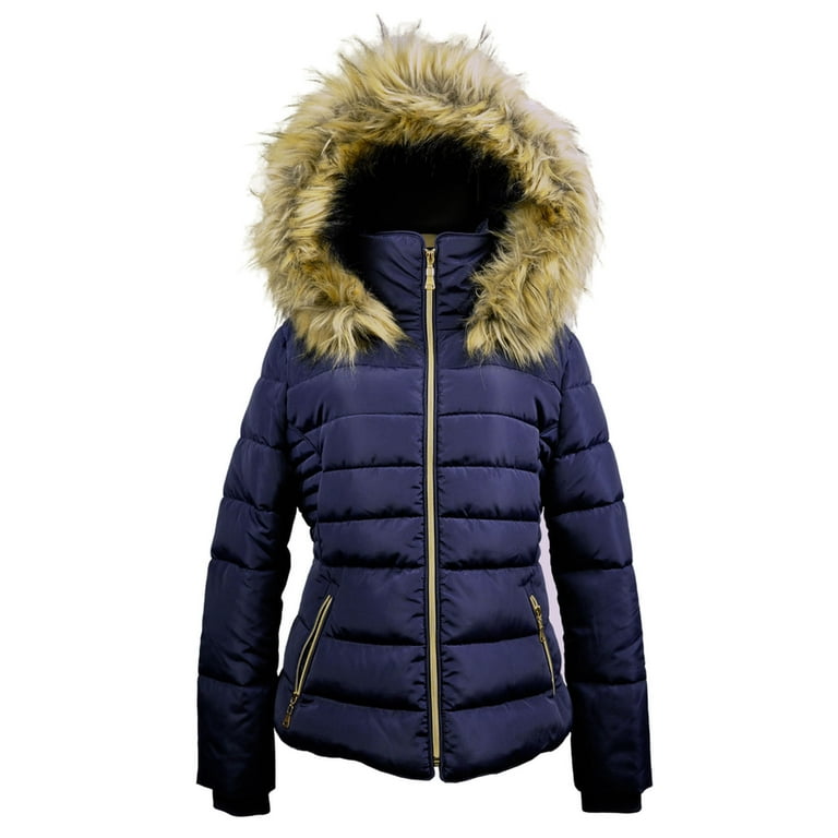 Women's Winter Quilted Puffer Coat Fleece Lined Warm Jacket with