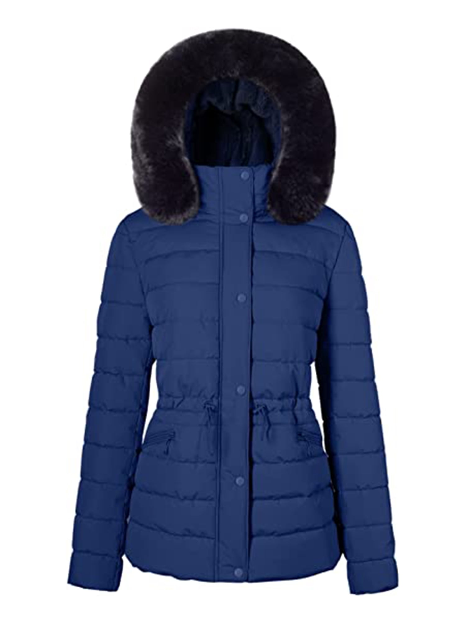 Women’s Winter Quilted Puffer Coat Fleece Lined Warm Winter Jacket with ...