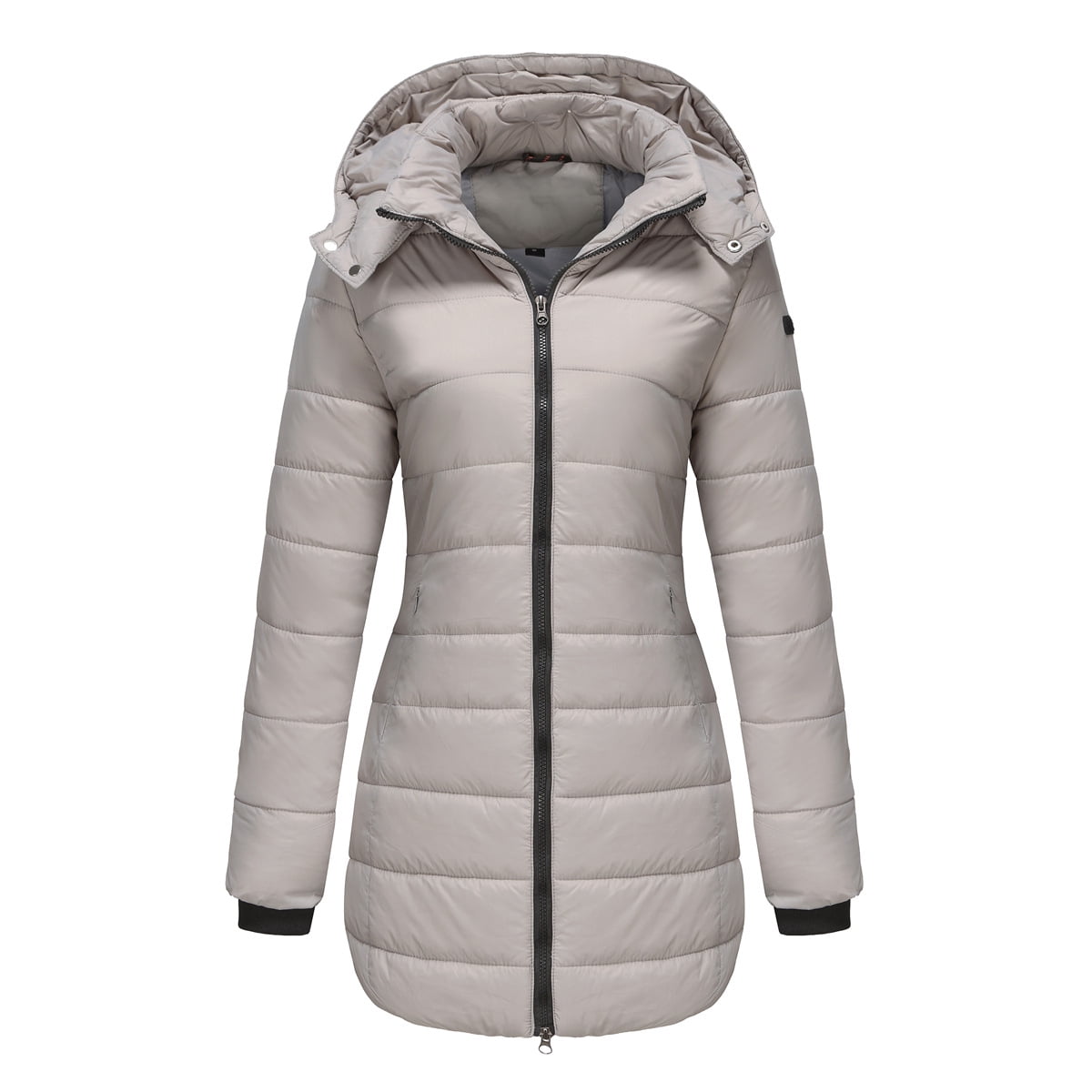 Women's Winter Quilted Puffer Midlength Coat Jacket with Removable