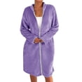 thumbnail image 1 of Women's Winter Robe Soft Warm Button Down Bathrobe Cozy Loungewear For Home Comfort, 1 of 9