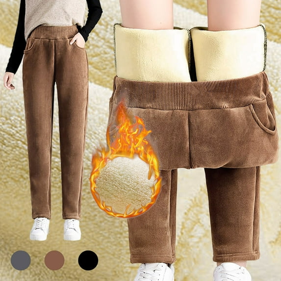 Women's Winter Running Pants with Thermal Fleece Lining Warm Comfortable Sports Trousers for Cold Weather Jogging