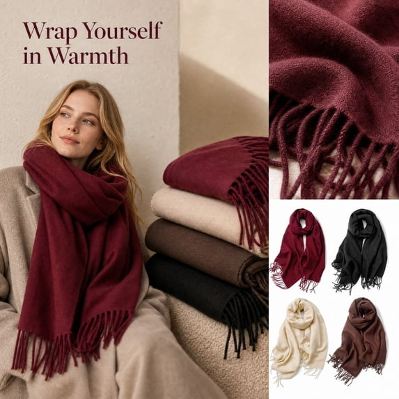 Women's Winter Scarf, Pashmina Shawl Wrap, Long Blanket Scarf,One Size