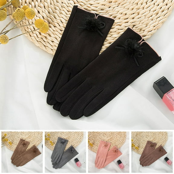 Women's Winter Shearling Gloves Mittens Wool Cuffs