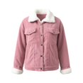 thumbnail image 1 of Women's Winter Sherpa Lined Corduroy Coat Button Down Warm Jacket Outerwear(Big & Tall,Adult), 1 of 5