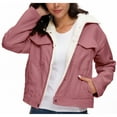 thumbnail image 1 of Women's Winter Sherpa Jackets Corduroy Fleece Lined Jacket Lapel Button Down Trucker Jacket, 1 of 6