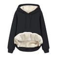 thumbnail image 1 of Women's Winter Sherpa Lined Hoodie Fleece Pullover Warm Heavyweight Hooded Sweatshirt Thick Casual Outdoor Tops, 1 of 6