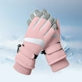 thumbnail image 1 of Women's Winter Ski Gloves, Thermal Windproof Touchscreen Gloves with Fleece Lining for Skiing Cycling, Hiking Driving and Outdoor Snow Sports - Pink, 1 of 3