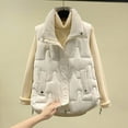 thumbnail image 1 of Women's Winter Sleeveless Quilted Vest with Turn-Down Collar, Front Zipper Closure, Lightweight Insulated Jacket for Outdoor Activities and Casual Wear, 1 of 5