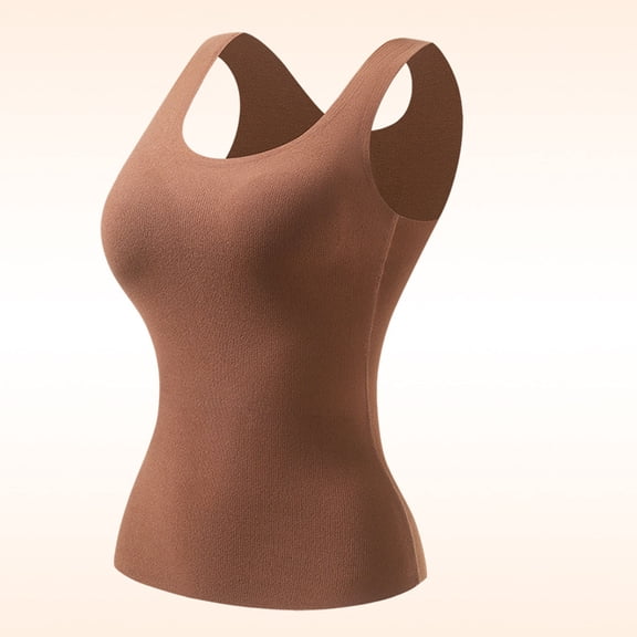 Women's Winter Sleeveless Round Neck Solid Tank Top for Casual Wear