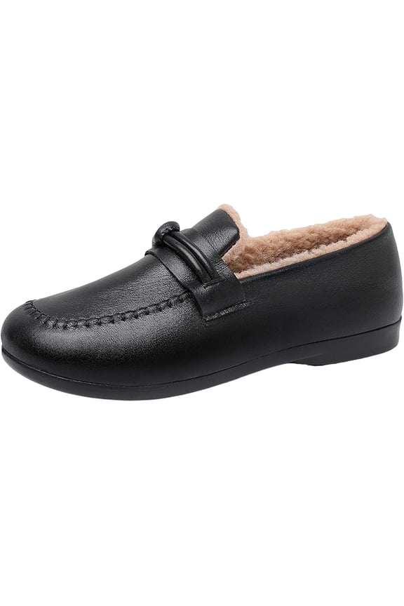 Women's Winter Slip On Cotton shoes | Flat Casual Comfortable Warm Shoes for Everyday Wear | Anti-Slip Outdoor Walking