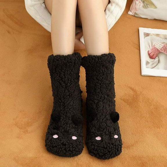 Women's Winter Slipper Socks Soft Warm Cozy Fuzzy Fleece-lined Slipper Socks